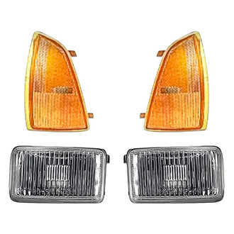 Replacement - 4-Piece Kit (Driver and Passenger Side Fog Lights, Driver and Passenger Side Turn Signal/Corner Lights) (Standard Line)