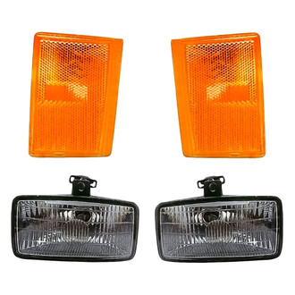 Replacement - 4-Piece Kit (Driver and Passenger Side Fog Lights, Driver and Passenger Side Lower Turn Signal/Corner Lights) (Standard Line)