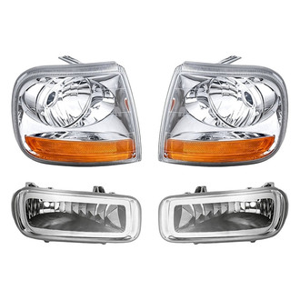 Replacement - 4-Piece Kit (Driver and Passenger Side Fog Lights, Driver and Passenger Side Turn Signal/Corner Lights) (Standard Line)