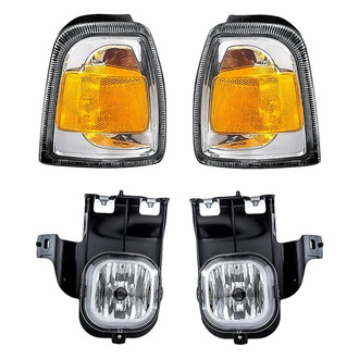 Replacement - 4-Piece Kit (Driver and Passenger Side Fog Lights, Driver and Passenger Side Turn Signal/Corner Lights) (Standard Line)