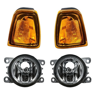 Replacement - 4-Piece Kit (Driver and Passenger Side Fog Lights, Driver and Passenger Side Turn Signal/Corner Lights) (CAPA Certified)