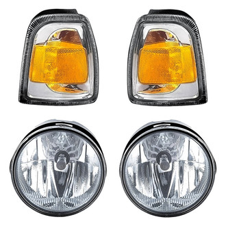 Replacement - 4-Piece Kit (Driver and Passenger Side Fog Lights, Driver and Passenger Side Turn Signal/Corner Lights) (Standard Line)