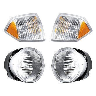 Replacement - 4-Piece Kit (Driver and Passenger Side Fog Lights, Driver and Passenger Side Turn Signal/Corner Lights) (CAPA Certified)