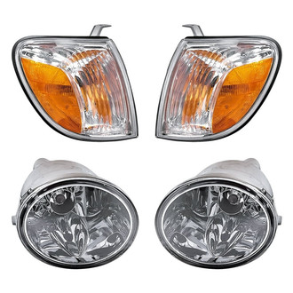 Replacement - 4-Piece Kit (Driver and Passenger Side Fog Lights, Driver and Passenger Side Turn Signal/Corner Lights) (Standard Line)
