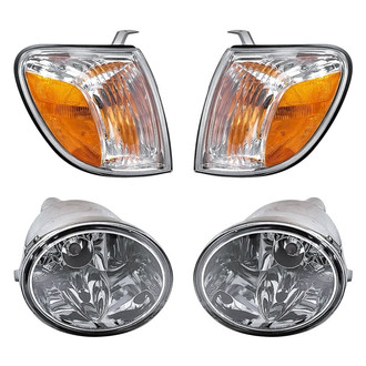Replacement - 4-Piece Kit (Driver and Passenger Side Fog Lights, Driver and Passenger Side Turn Signal/Corner Lights) (CAPA Certified)