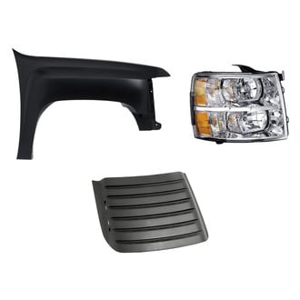 Replacement - 3-Piece Kit (Front Passenger Side Fender, Passenger Side Headlight, Passenger Side Hood Panel Insert)