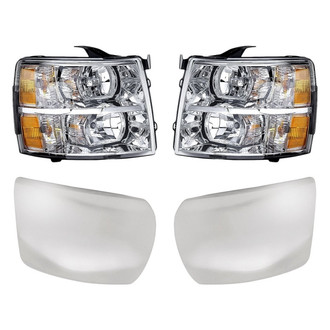 Replacement - 4-Piece Kit (Driver Side Headlight, Front Driver Side Bumper End, Front Passenger Side Bumper End, Passenger Side Headlight)