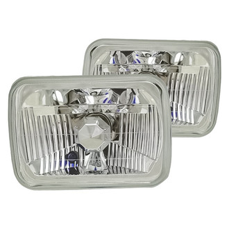 Replacement - 7x6" Rectangular Chrome StyleLine Crystal Headlights