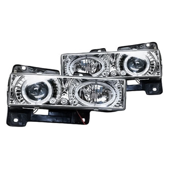 Replacement - Driver and Passenger Side Chrome Halo Projector Headlights