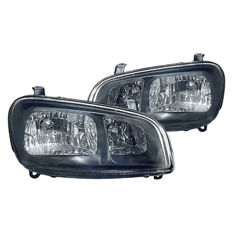 Replacement - Driver and Passenger Side Black Euro Headlights