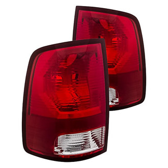 Replacement - Driver and Passenger Side Chrome/Red Euro Tail Lights