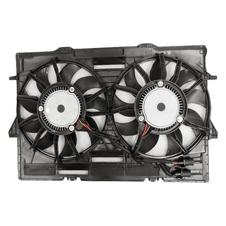 Replacement - Radiator And Condenser Fan Assembly with Two Fans Side By Side