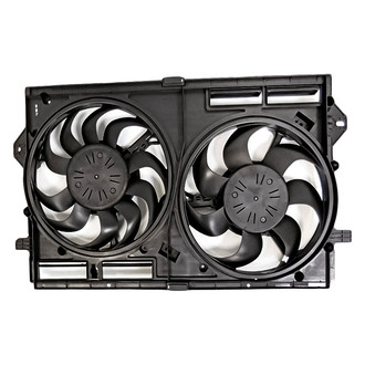 Replacement - Radiator And Condenser Fan Assembly with Two Fans Side By Side