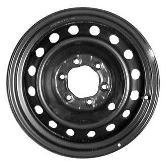 Replacement - 16-Hole Painted Black 17x7 Steel Factory Wheel - Factory Take Off