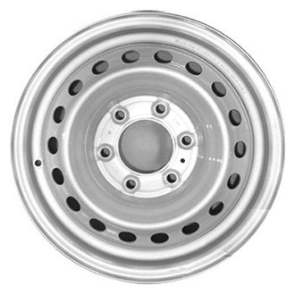 Replacement - 18-Hole Painted Silver 16x7 Steel Factory Wheel - Factory Take Off