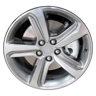 Replacement - 5-Spoke Machined Face with Painted Gray Inset of Spokes and Painted Gray Pockets 18x8 Alloy Factory Wheel - Replica