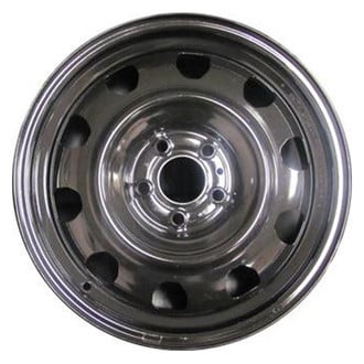 Replacement - 10-Slot Painted Black 17x6.5 Steel Factory Wheel - Replica