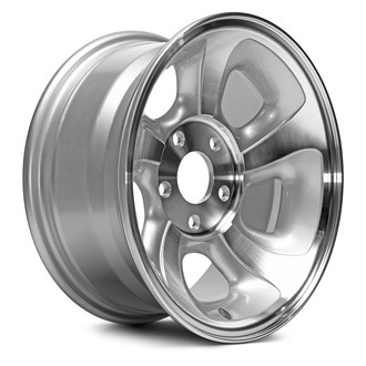 Replacement - 5 Spiral-Spoke Machined Face with Painted Charcoal Pockets 15x7 Alloy Factory Wheel - Replica