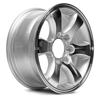 Replacement - 6 I-Spoke Machined Face with Painted Silver Pockets 17x7.5 Alloy Factory Wheel - Replica
