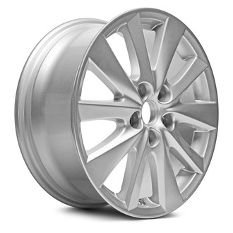 Replacement - 10 Turbine-Spoke Painted Silver 17x7 Alloy Factory Wheel - Replica