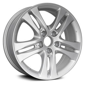 Replacement - Double 5-Spoke Painted Silver 17x6.5 Alloy Factory Wheel - Replica