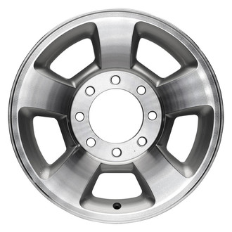 Replacement - 5-Spoke Machined Face with Painted Silver Pockets 17x8 Alloy Factory Wheel - Replica
