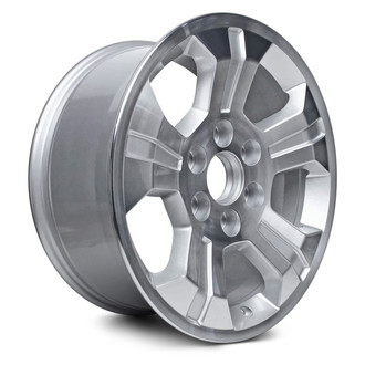 Replacement - 5-Spoke Machined Face with Painted Silver Inset in Spokes and Painted Silver Pockets 18x8.5 Alloy Factory Wheel - Replica