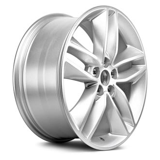 Replacement - Double 5-Spoke Painted Silver 18x8 Alloy Factory Wheel - Replica