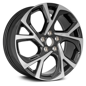 Replacement - 10 Spiral-Spoke Machined Face with Painted Black Vents 18x7 Alloy Factory Wheel - Replica