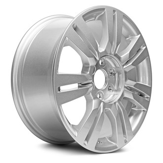 Replacement - 7 Double I-Spoke Painted Silver 18x8 Alloy Factory Wheel - Replica