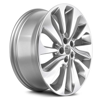 Replacement - 10 Spiral-Spoke Machined Face with Light Gray Painted Pockets 18x7 Alloy Factory Wheel - Replica