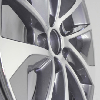 Replacement - 10 Spiral-Spoke Machined Face with Painted Gray Spoke Inset and Painted Gray Pockets 17x7 Alloy Factory Wheel - Replica