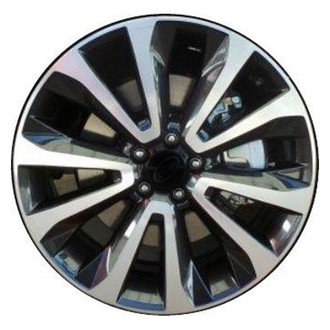 Replacement - 5 V-Spoke Machined Face with Painted Black Pockets 18x7 Alloy Factory Wheel - Replica