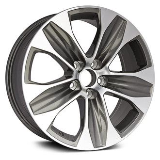 Replacement - 5-Spoke Machined Face with Painted Dark Gray in the Spokes and Vents 18x8 Alloy Factory Wheel - Replica