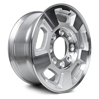 Replacement - 5-Slot Machined Face with Painted Silver Metallic Pockets 17x7.5 Alloy Factory Wheel - Replica