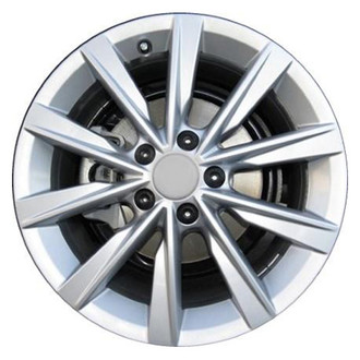 Replacement - 10 Turbine-Spoke Painted Silver 17x7 Alloy Factory Wheel - Replica