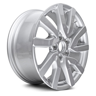 Replacement - 10 Spiral-Spoke Painted Silver 18x8 Alloy Factory Wheel - Replica