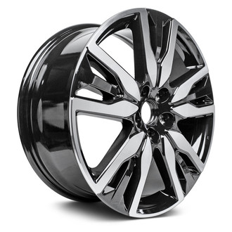 Replacement - Triple 5-Spoke Machined Face with Painted Black Spoke Inset and Painted Black Pockets 20x8 Alloy Factory Wheel - Replica