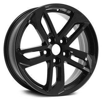 Replacement - Double 5-Spoke Painted Gloss Black 18x7 Alloy Factory Wheel - Replica