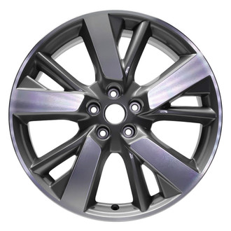 Replacement - 5 V-Spoke Machined Face with Painted Silver Spoke Inset and Painted Silver Pockets 20x7.5 Alloy Factory Wheel - Replica