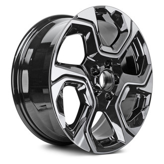 Replacement - 6 Spiral-Spoke Machined Face with Painted Black Pockets 18x7.5 Alloy Factory Wheel - Replica