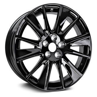 Replacement - 12 Turbine-Spoke Painted Black 19x7.5 Alloy Factory Wheel - Replica