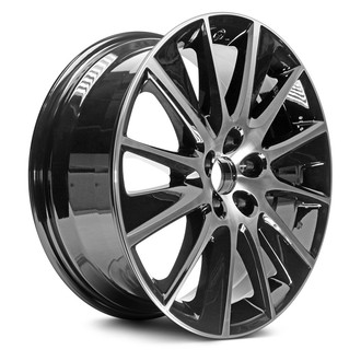 Replacement - 12 Turbine-Spoke Machined Face with Painted Black Pockets 19x7.5 Alloy Factory Wheel - Replica