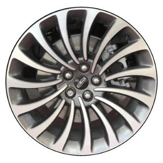 Replacement - 15 Spiral-Spoke Machined Face with Painted Gray Pockets 20x8 Alloy Factory Wheel - Factory Take Off