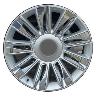 Replacement - 9 Double I-Spoke Painted Silver with 9 chrome Plastic Inserts 22x9 Alloy Factory Wheel - Replica