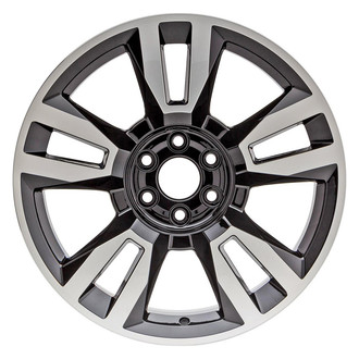 Replacement - Double 5-Spoke Machined Face with Painted Black Pockets 22x9 Alloy Factory Wheel - Replica