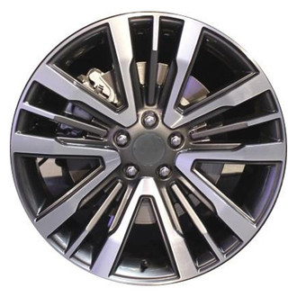 Replacement - Triple 5-Spoke Machined Face with Painted Charcoal Pockets 20x8.5 Alloy Factory Wheel - Replica