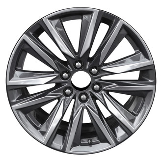 Replacement - 12 I-Spoke Painted Charcoal and Polished 22x9 Alloy Factory Wheel - Replica