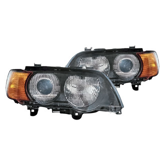 Replacement - Driver and Passenger Side Headlight Set Lens and Housing (Standard Line)