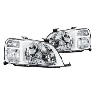 Replacement - Driver and Passenger Side Headlight Set Lens and Housing (Standard Line)